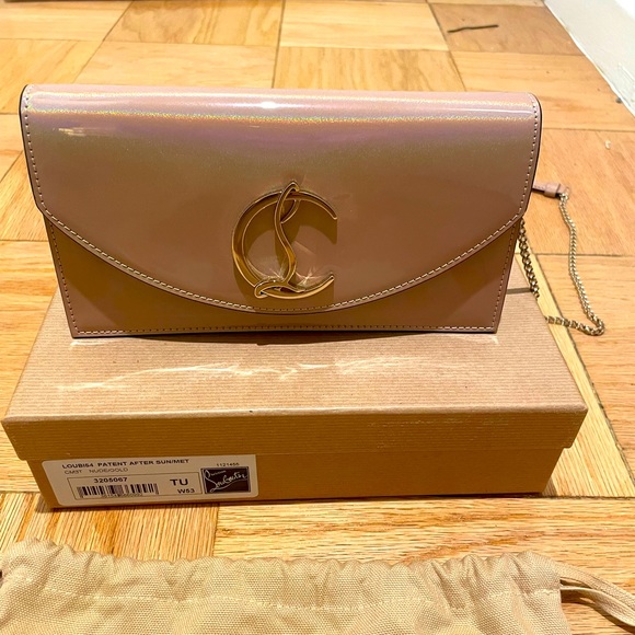 Christian Louboutin Handbags - Christian Louboutin Clutch Bag Matallic Patent. Chain Strap